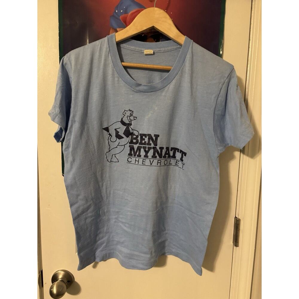 vintage 70s 80s thin Ben Mynatt Chevrolet car T-shirt rare L